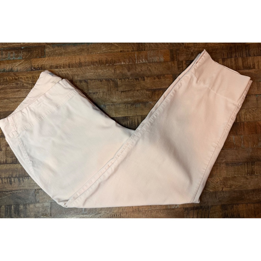 Dalia Womens 16W Pastel Pink Pull On Cropped Pants Stretch Side Slit Career Wear